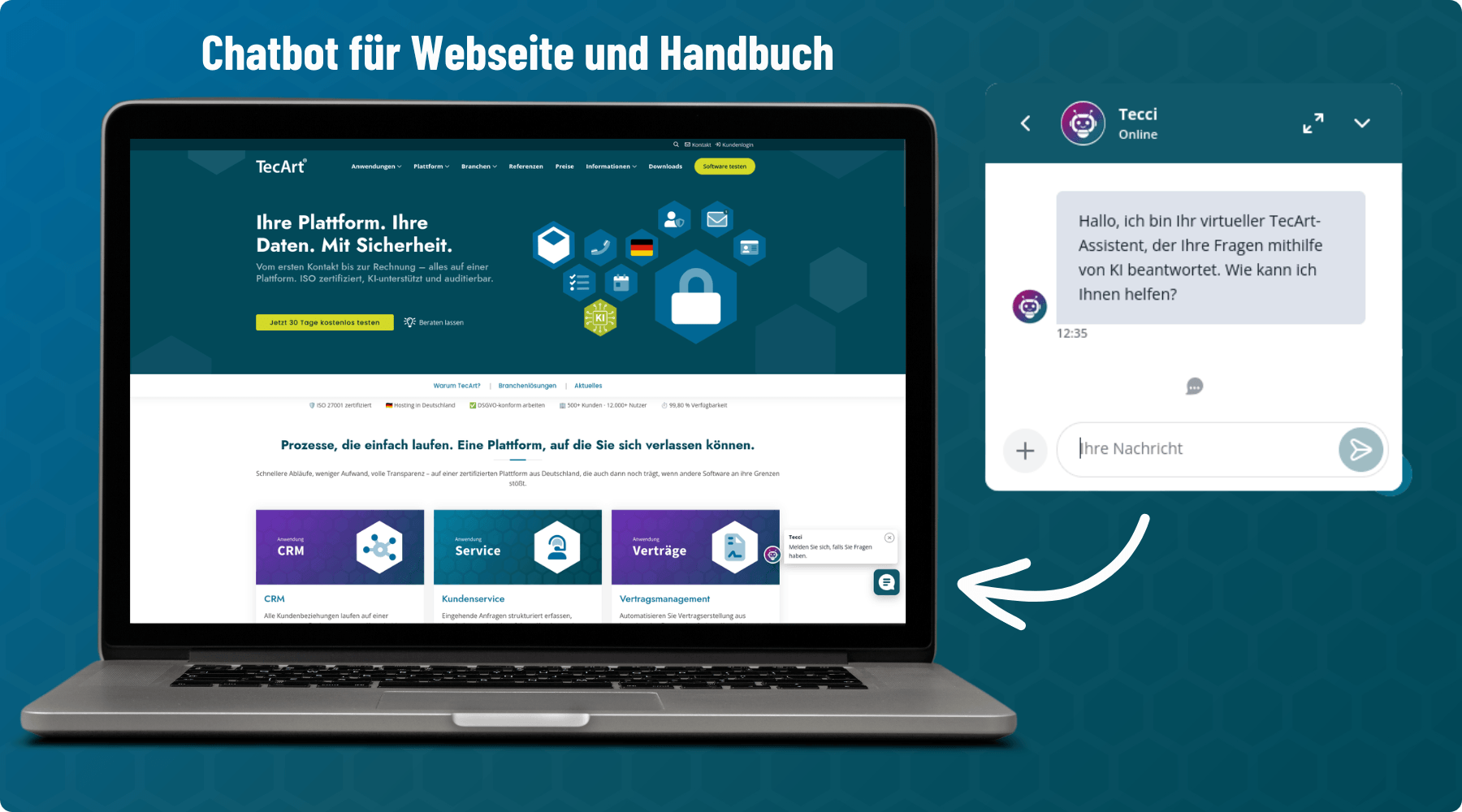 Chatbot für Webseite und Handbuch